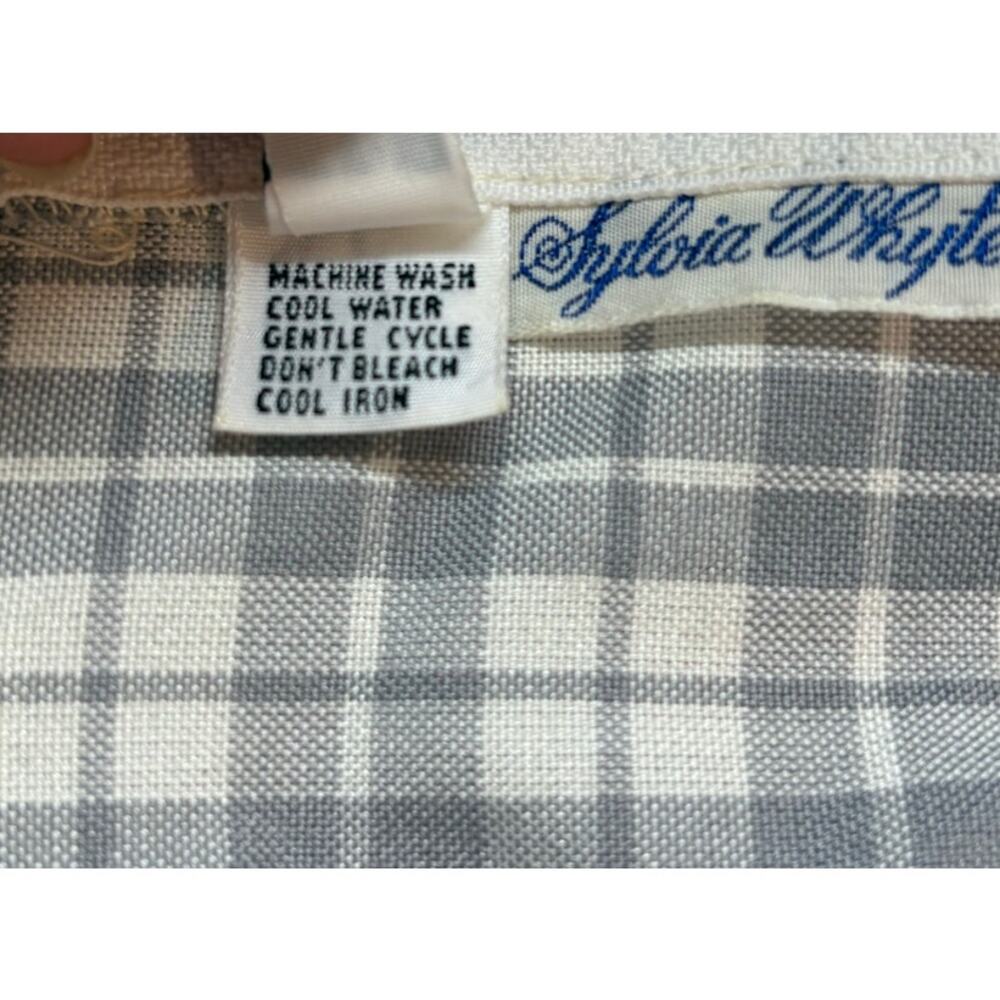 Sylvia Whyte vintage girls gray plaid dress with red bow size 14 - Picture 5 of 6